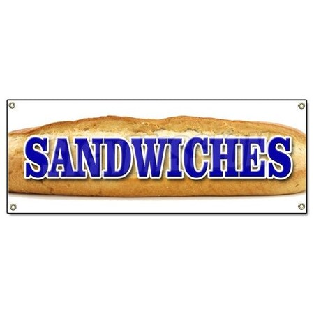Signmission SANDWICHES BANNER SIGN bread restaurant deli coldcuts meats B-Sandwiches